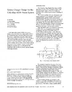 Battery Charger Design For The Columbus MTFF Power System ...