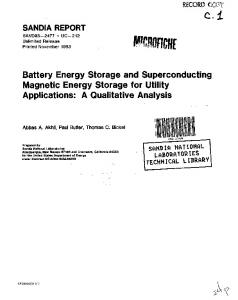 Battery Energy Storage and Superconducting Magnetic Energy ...