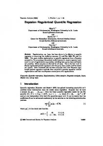 Bayesian Regularized Quantile Regression - Olin Business School