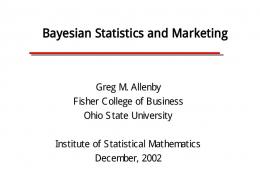 Bayesian Statistics and Marketing