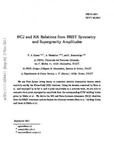 BCJ and KK Relations from BRST Symmetry and Supergravity ...