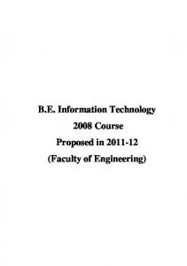 BE Information Technology 2008 course