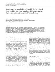 Beam combined laser fusion driver with high power ... - koasas - kaist