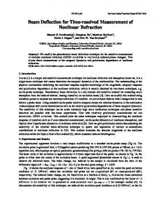 Beam Deflection for Time-resolved Measurement of ... - OSA Publishing