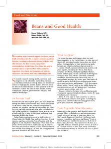 Beans and Good Health