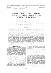 bearing capacity of resistance spot welding under ...