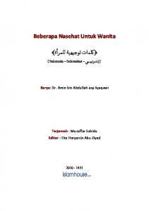 Beberapa Nasehat Untuk Wanita - PDF - Islam House