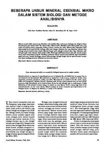 beberapa unsur mineral esensial mikro dalam sistem biologi dan ...