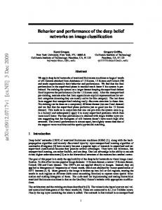 Behavior and performance of the deep belief networks on image