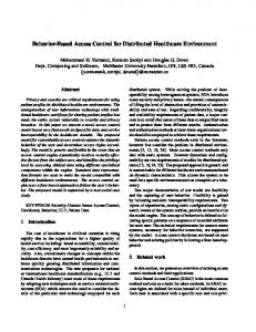 Behavior-Based Access Control for Distributed ... - McMaster University