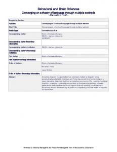 Behavioral and Brain Sciences