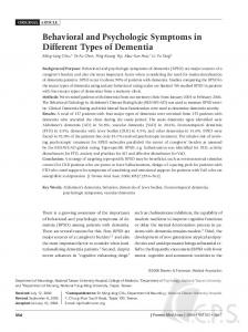 Behavioral and Psychologic Symptoms in Different Types of Dementia