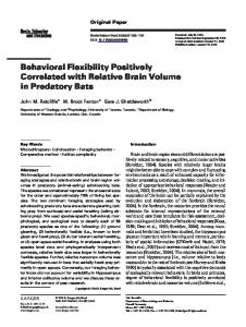 Behavioral Flexibility Positively Correlated with ... - Semantic Scholar