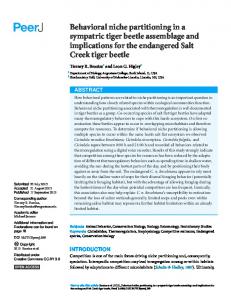Behavioral niche partitioning in a sympatric tiger beetle assemblage
