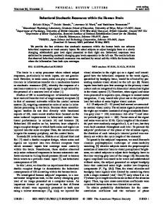 Behavioral Stochastic Resonance within the Human Brain