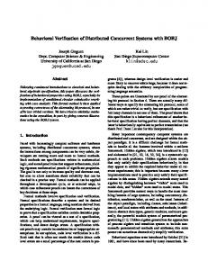 Behavioral Verification of Distributed Concurrent ... - UCSD CSE