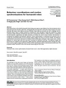 Behaviour coordinations and motion ... - SAGE Journals