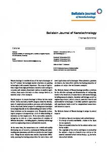 Beilstein Journal of Nanotechnology - Beilstein Journals