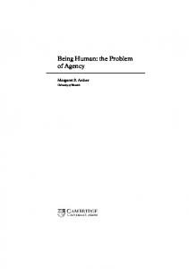 Being Human: the Problem of Agency