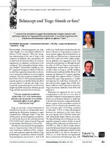 Belatacept and Tregs - Future Medicine