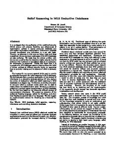 Belief Reasoning in MLS Deductive Databases - CiteSeerX