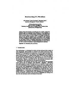 Benchmarking ETL Workflows - CiteSeerX