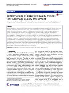 Benchmarking of objective quality metrics for HDR image ... - Core