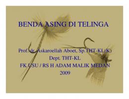 BENDA ASING DI TELINGA