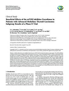 Beneficial Effects of the mTOR Inhibitor Everolimus in Patients with ...