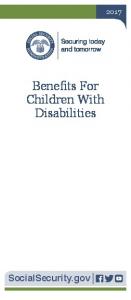 Benefits For Children With Disabilities - Social Security