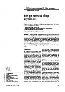 Benign neonatal sleep myoclonus - Semantic Scholar