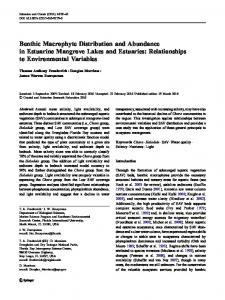 Benthic Macrophyte Distribution and Abundance in Estuarine ...