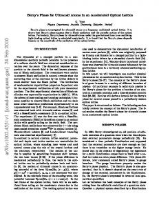 Berry's Phase for Ultracold Atoms in an Accelerated Optical Lattice