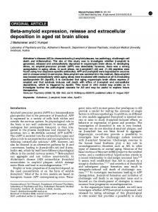 Beta-amyloid expression, release and extracellular ... - Nature