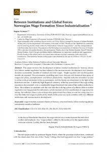 Between Institutions and Global Forces: Norwegian Wage ... - MDPI