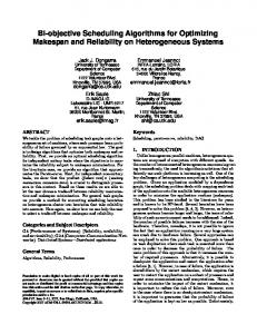 Bi-objective Scheduling Algorithms for Optimizing ... - Semantic Scholar