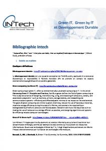 Bibliographie Intech