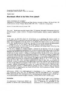 Bicarbonate effects in leaf discs from spinach - Springer Link