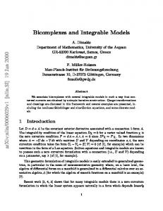 Bicomplexes and Integrable Models