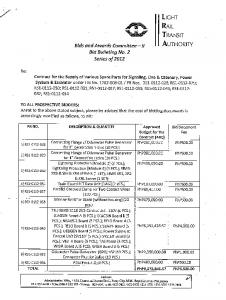 Bid Bulleting No. 2 - Light Rail Transit