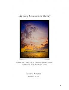 Big Bang Continuum Theory