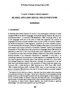 bilabial and labio-dental fricatives in ewe - UC Berkeley Linguistics