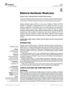 Bilateral Vestibular Weakness