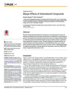 Bilayer Effects of Antimalarial Compounds - Semantic Scholar