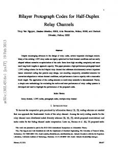 Bilayer Protograph Codes for Half-Duplex Relay Channels - arXiv
