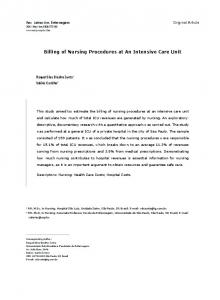 Billing of Nursing Procedures at An Intensive Care Unit - Scielo.br