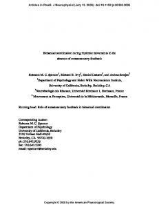 Bimanual coordination during rhythmic movements in the absence of ...