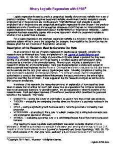 Binary Logistic Regressioin with SPSS