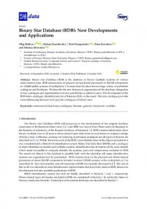 Binary Star Database - MDPI