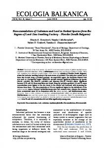 Bioaccumulation of Cadmium and Lead in Rodent Species from the ...